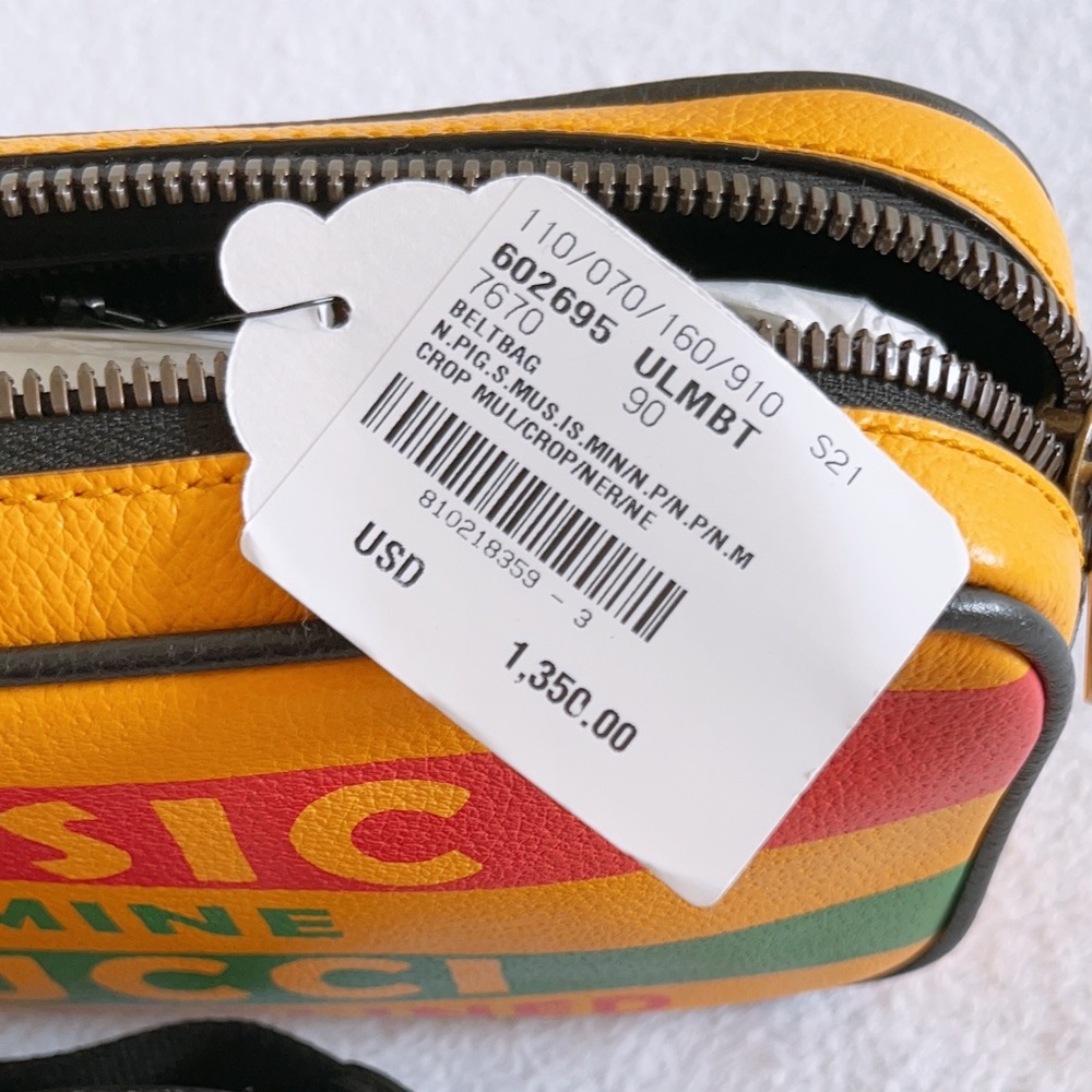 Authentic Gucci 100 Centennial music is mine yellow leather Waist bag belt bag - Picture 3 of 16